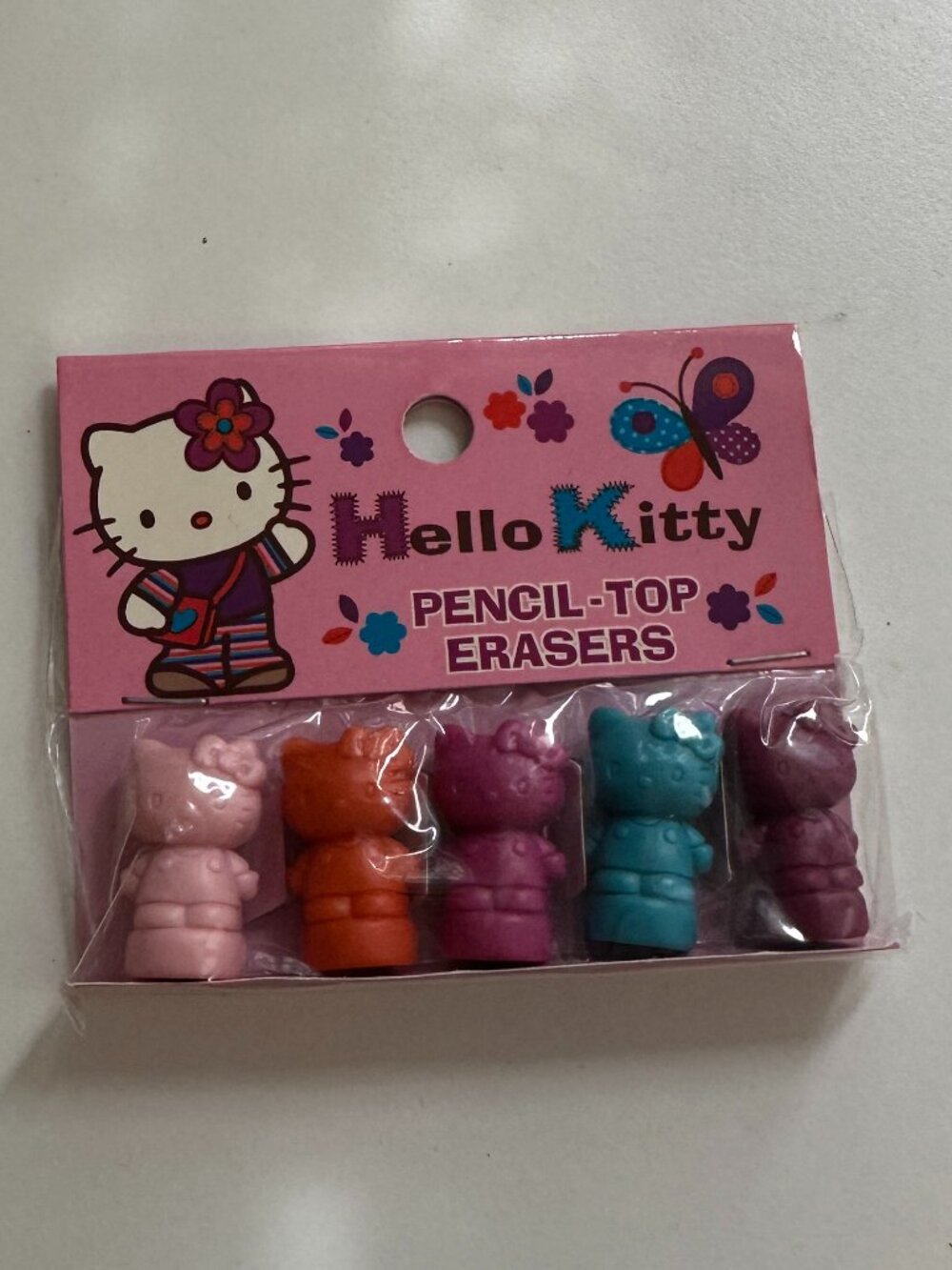 Vintage Sanrio Hello Kitty Pencil Top Erasers Multi‎ Color 2005 Sealed